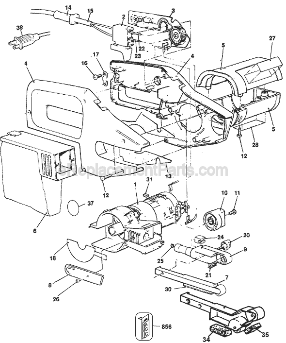 Page A Diagram and Parts List for BD5900 Type 2 Black and Decker Sander Polisher